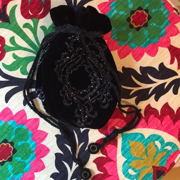 velvet drawstring evening bag